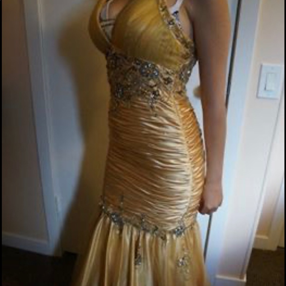 Gold Mermaid Prom Dress